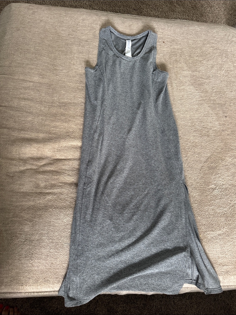 Fabletics Charcoal Gray Racerback Tank Dress